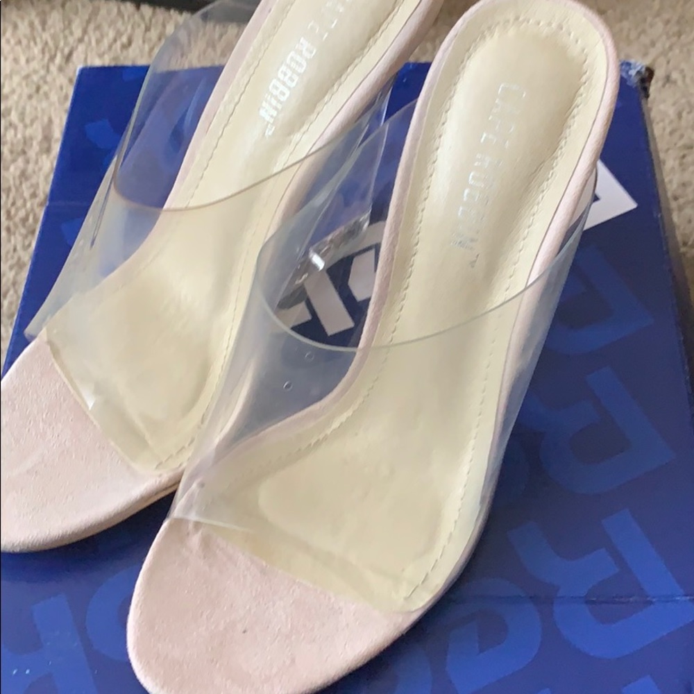 Clear wedged heels